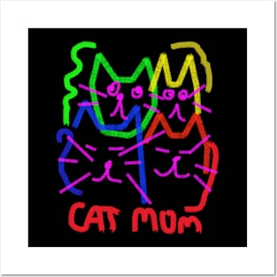 cat mom Posters and Art